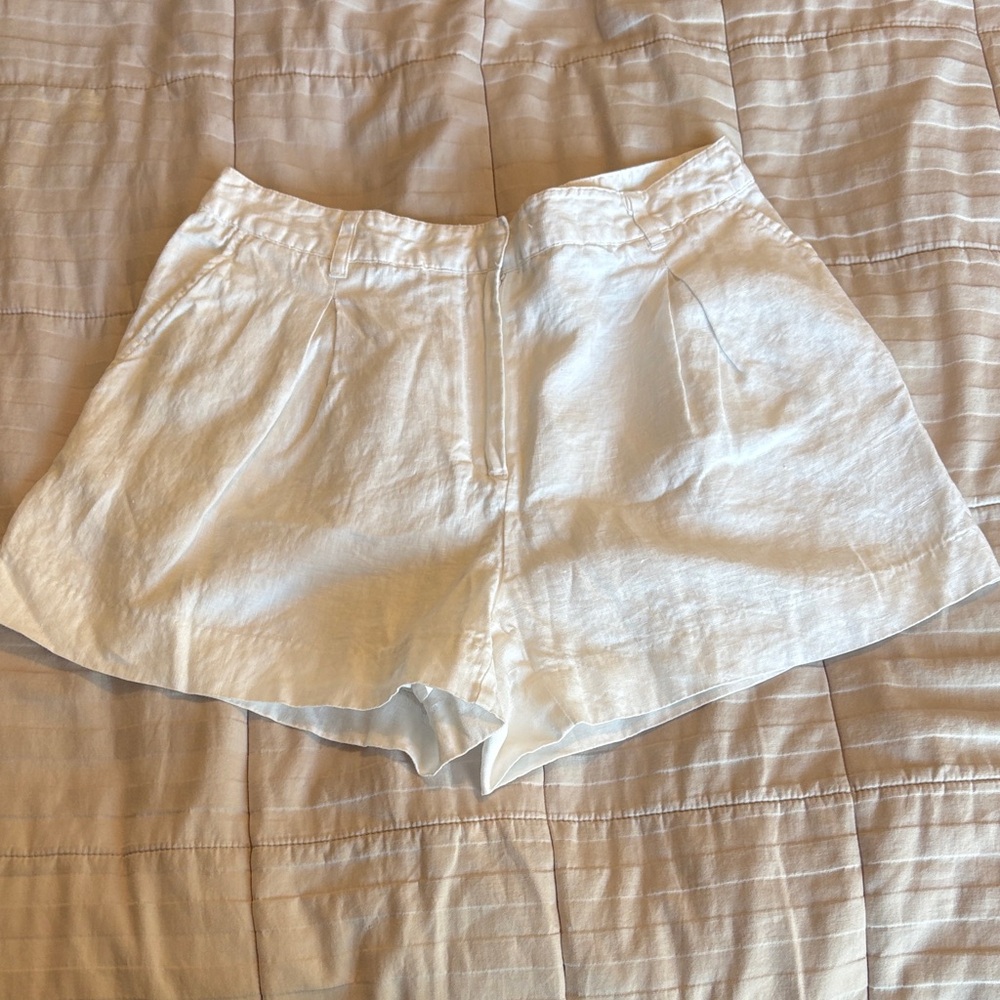Draper James High Waist White Shorts linen 8